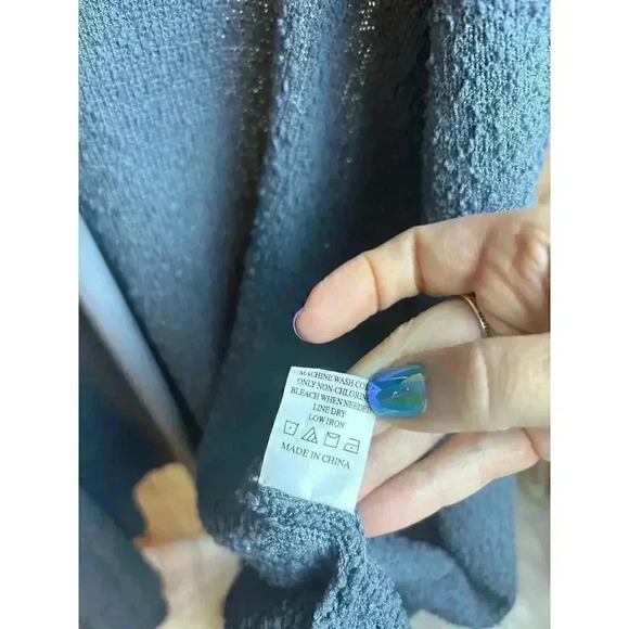 Evereve Dolman Sleeved Cardigan Sweater Knotty Texture Slate Blue/Gray Size XL - Picture 5 of 9